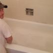Tub will be chemically cleaned to remove residue and then sanded.
